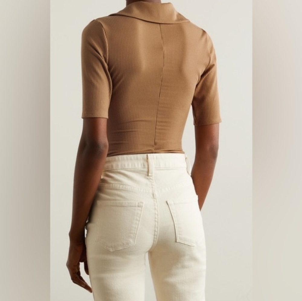 REFORMATION Rita Ribbed Stretch-Tencel Lyocell Bodysuit Size Small - Picture 3 of 8